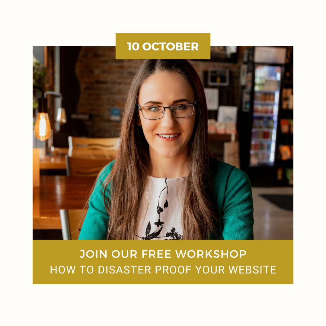 TCoxDesign's tweet image. Only 2️⃣ weeks away from our “How to Disaster Proof Your Website” workshop. Our FREE workshops are a fantastic way to get introduced to the key strategies to marketing your small business.
 
Join us on October 10 to make sure yours is done right: tiffanycoxdesign.com/how-to-disaste…