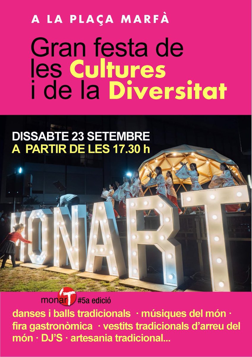 Ep‼️

Ara mateix tothom a la Plaça Marfà. 
Us hi esperem 😃

#SantaEugèniaDeTer #Girona
#FestivalMonart #Cultures #Diversitat #ArtUrbà