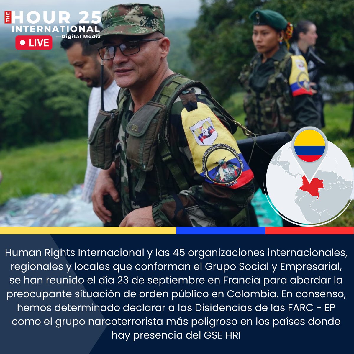 <a href="/HRI_EU/">Abejorro Mater King I</a> y las 45 organizaciones internacionales, regionales y locales que conforman el Grupo Social y Empresarial HRI (<a href="/GSE_HRI/">Grupo Social y Empresarial - HRI</a>), se han reunido el día 23 de septiembre en Francia para abordar la preocupante situación de orden público en Colombia.