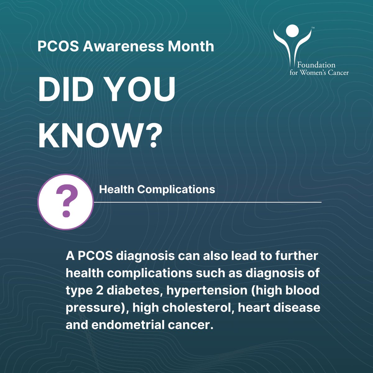 GYNCancer's tweet image. PCOS is more common than people realize or society talks about. We&apos;re raising awareness because we recognize its impact on our community; research has indicated that PCOS is associated with more than one gynecologic cancer. Check out these PCOS facts. #PCOSAwareness #KnowPCOS