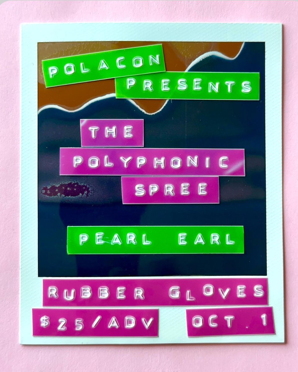 Instant Film Society (@useinstantfilm) on Twitter photo Don't miss <a href="/PolySpree/">The Polyphonic Spree</a> & <a href="/PearlEarlMusic/">Pearl Earl</a> closing out #PolaCon 8 on Oct. 1 at <a href="/rgrstx/">Rubber Gloves Rehearsal Studios</a>! Don't miss <a href="/PolySpree/">The Polyphonic Spree</a> & <a href="/PearlEarlMusic/">Pearl Earl</a> closing out #PolaCon 8 on Oct. 1 at <a href="/rgrstx/">Rubber Gloves Rehearsal Studios</a>!