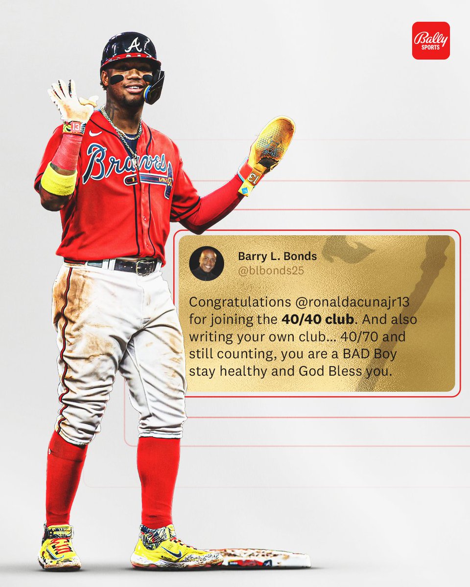 FanDuelSNBraves's tweet photo. 7-time MVP welcomes the future MVP to the 40-40 Club. https://t.co/3g8wBwwO4p