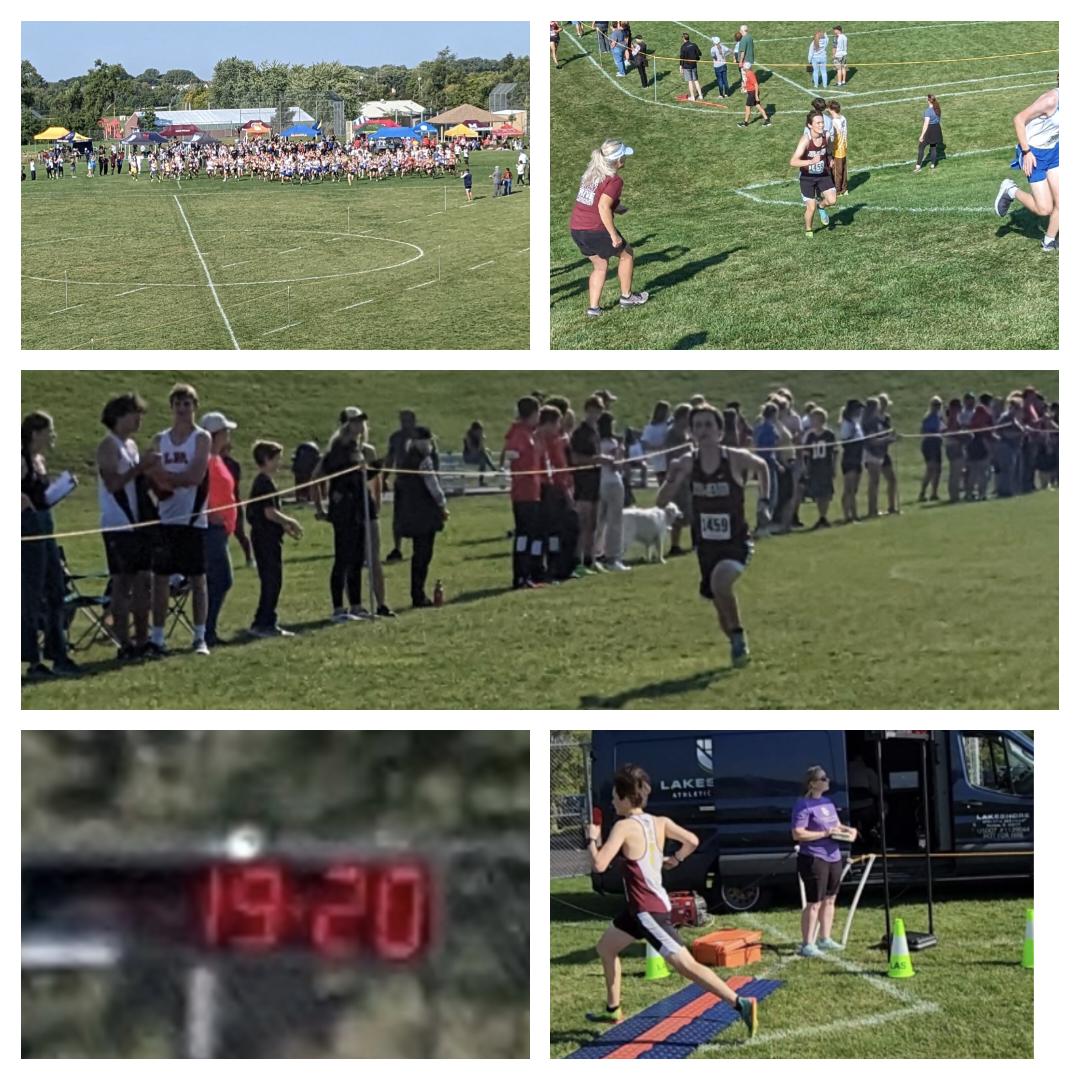 James Taylor Invite!  Noah was PHENOMENAL!  19:20, another PR run!  Last year was 23:00+!  Huge improvement!  #ProudDad