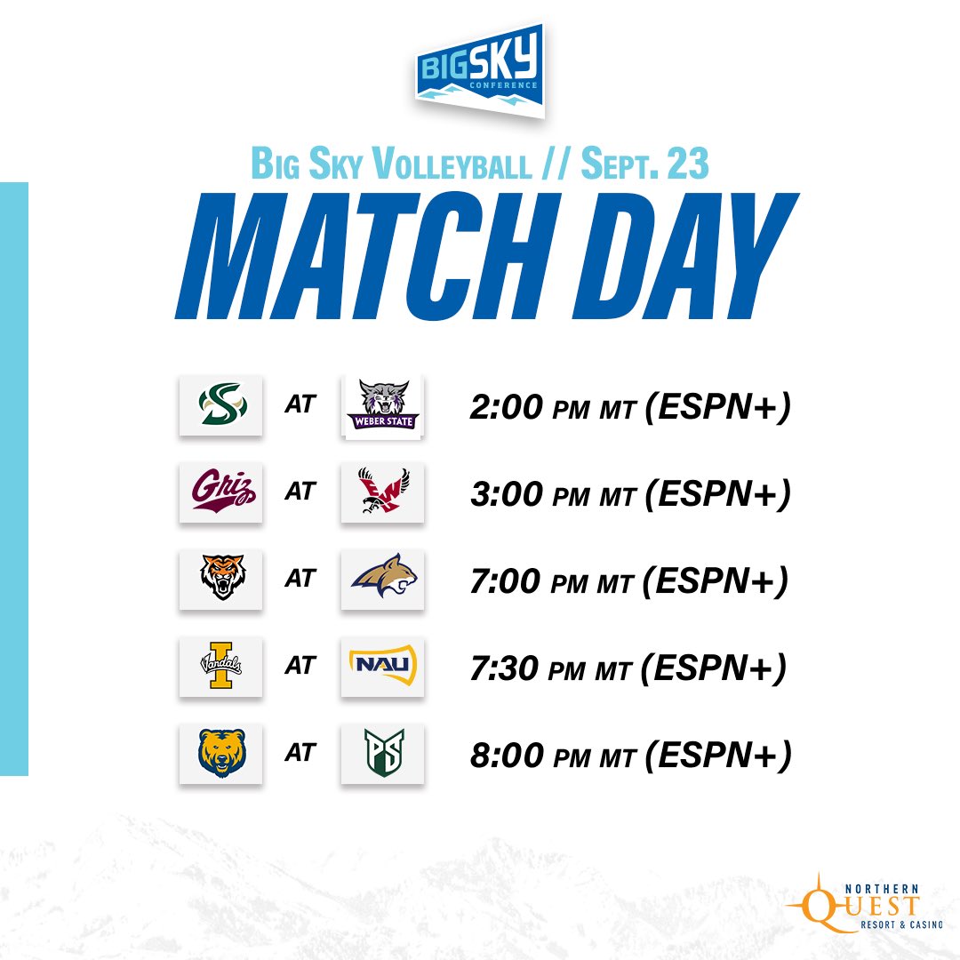 BigSkyVB's tweet image. Your #BigSkyVB Saturday Schedule ‼️

#ExperienceElevated