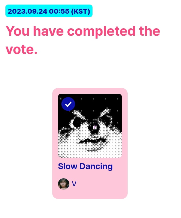 sugadboy's tweet image. — Reinició la pre-votación de M COUNTDOWN, así que pasen a dejar su voto por 'Slow Dancing' de #V ↓

(mnetplus.world/community/vote…)
