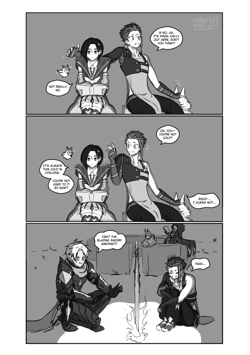 randomwriter57's tweet photo. I don't really have an explanation for this, it's just a silly comic. Enjoy!

(drawn for day 15 of #KeepTheFlameAlive, prompt: free day (lawrin week))

(#toarise) https://t.co/NH0WesE4NY