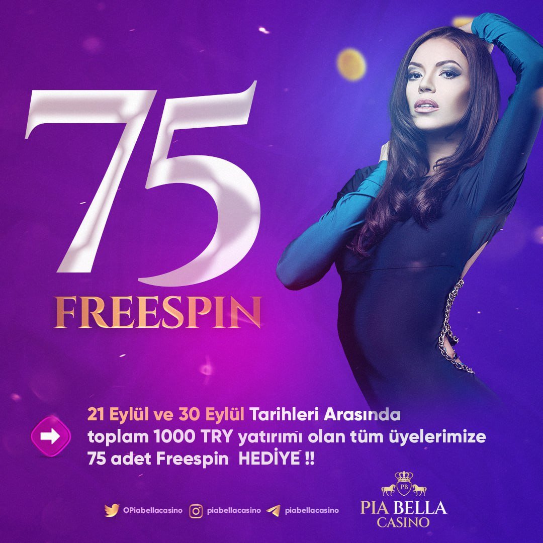 PiaBella_'s tweet photo. PiaBella Casino Freespin Festivali Kazancınla Karnavalı Yaşa!

1- Promosyon 21 Eylül ve 30 Eylül tarihleri arasında toplam 1000 TRY yatırımı olan tüm üyelerimize 75 adet Freespin eklenecektir.

2-Tanımlanan freespinler Sweet Bonanza Dice, Big Bass Bonanza Splash,Starlight Princess ve Gate Of Olympus oyunlarında geçerlidir.

3-Spin değeri 1 ₺ olmaktadır. Freespinler çevrimsizdir. Freespinlerinizi 3 gün içerisinde aktif ederek oynamanız halinde hesabınıza aktarılacaktır.

4-Bu promosyondan minimum-maksimum ve 1 kez 500 ₺ çekim sağlanabilir üst tutar çekim esnasında düzenlenmektedir.

5-Yatırımlarınız toplamı 10 günlük period da 1000 ₺ ve üzerinde ise promosyona hak kazanmış olacaksınız.

6-Promosyonu talep etmenize gerek yoktur. Promosyon 1 Ekim 00:00 sonrasında hakkı olan tüm üyelerimize otomatik sıra ile tanımlanacaktır.

7-Bu promosyona NBU(No Bonus)-SFM (Limitli) kategorisindeki üyeler dahil olmamaktadır.

8- "Piabella Casino" herhangi bir promosyondaki kural ve şartları değiştirme ya da promosyonu tamamen kaldırma yetkisine sahiptir. Herhangi bir promosyonun güncel kural ve şartlarını takip etme yükümlülüğü oyuncunun kendisine aittir.