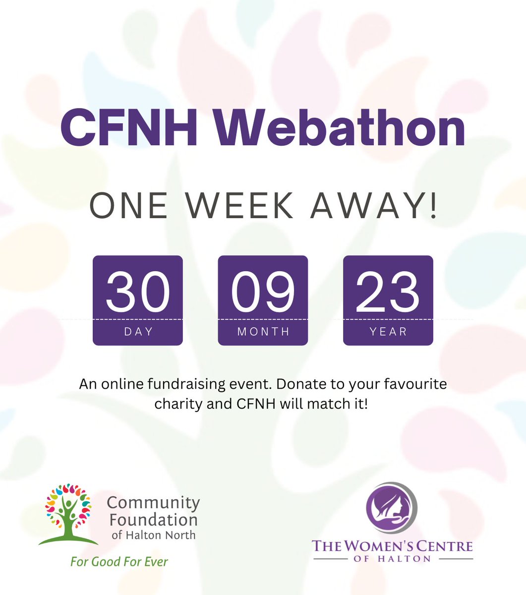 The CFNH Third annual Webathon is only one week away! To join the celebration and connect with your community, follow the link to register!

buff.ly/460bER7 

#CFHNWebathon2023 #forgoodforever