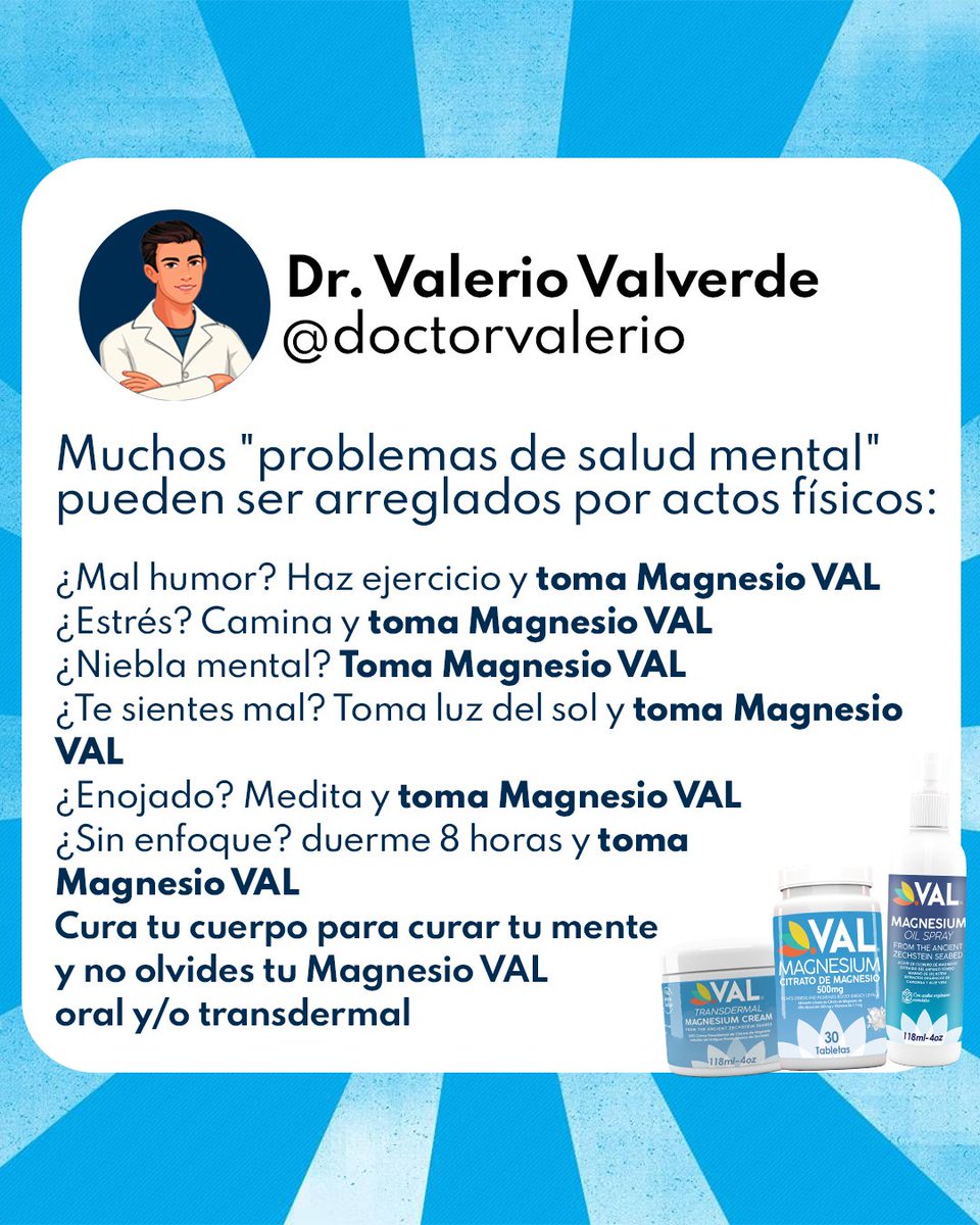 Vamos a hacerlo realidad con Citrato de Magnesio 500mg VAL ✨️✨️✨️

#drvaleriovalverde #Citratodemagnesio #citratodemagnesioVAL #magnesio #saludfísica #saludmental #somosexpertosenmagnesio