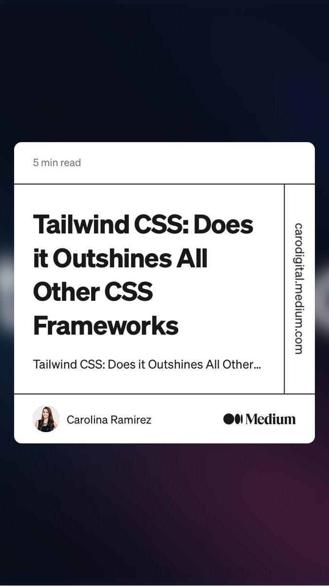 A light Saturday reading, my latest ⁦<a href="/Medium/">Medium</a>⁩ article about ⁦<a href="/tailwindcss/">Tailwind CSS</a>⁩

#frontend #webdev #webdeveloper #programming 

levelup.gitconnected.com/tailwind-css-d…