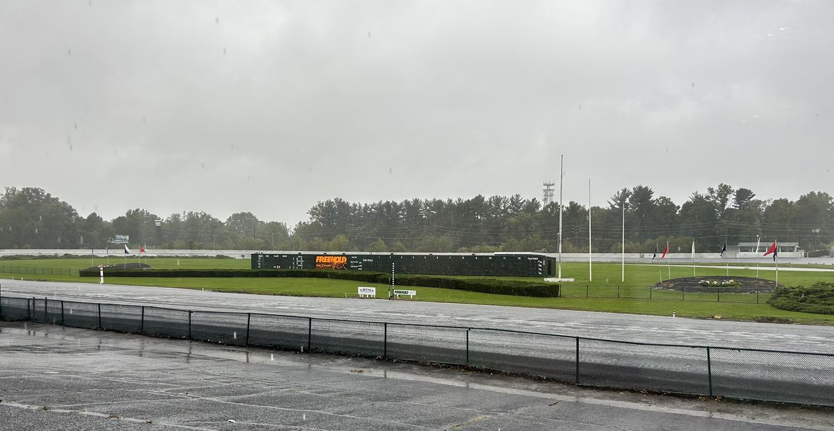 Raining is coming down but we’re still racing at Freehold