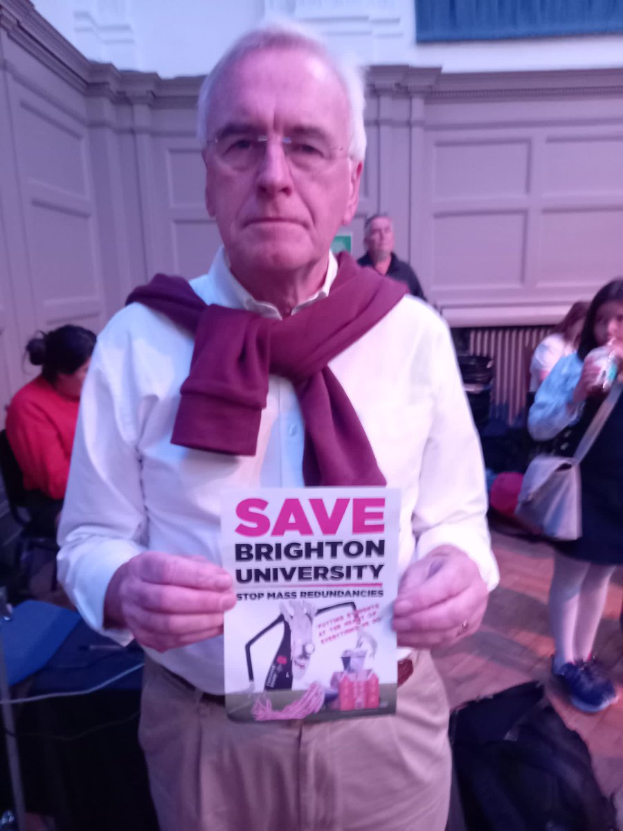 Brighton UCU (@brightonucu) on Twitter photo Thanks for your solidarity <a href="/johnmcdonnellMP/">John McDonnell</a>! Great to see you at the <a href="/WorkersSummit23/">The Workers Summit - September 23</a>
We will not come back to work until every compulsory redundancy is rescinded!
#SaveBrightonUni #BoycottBrightonUni
#Brighton25 Thanks for your solidarity <a href="/johnmcdonnellMP/">John McDonnell</a>! Great to see you at the <a href="/WorkersSummit23/">The Workers Summit - September 23</a>
We will not come back to work until every compulsory redundancy is rescinded!
#SaveBrightonUni #BoycottBrightonUni
#Brighton25