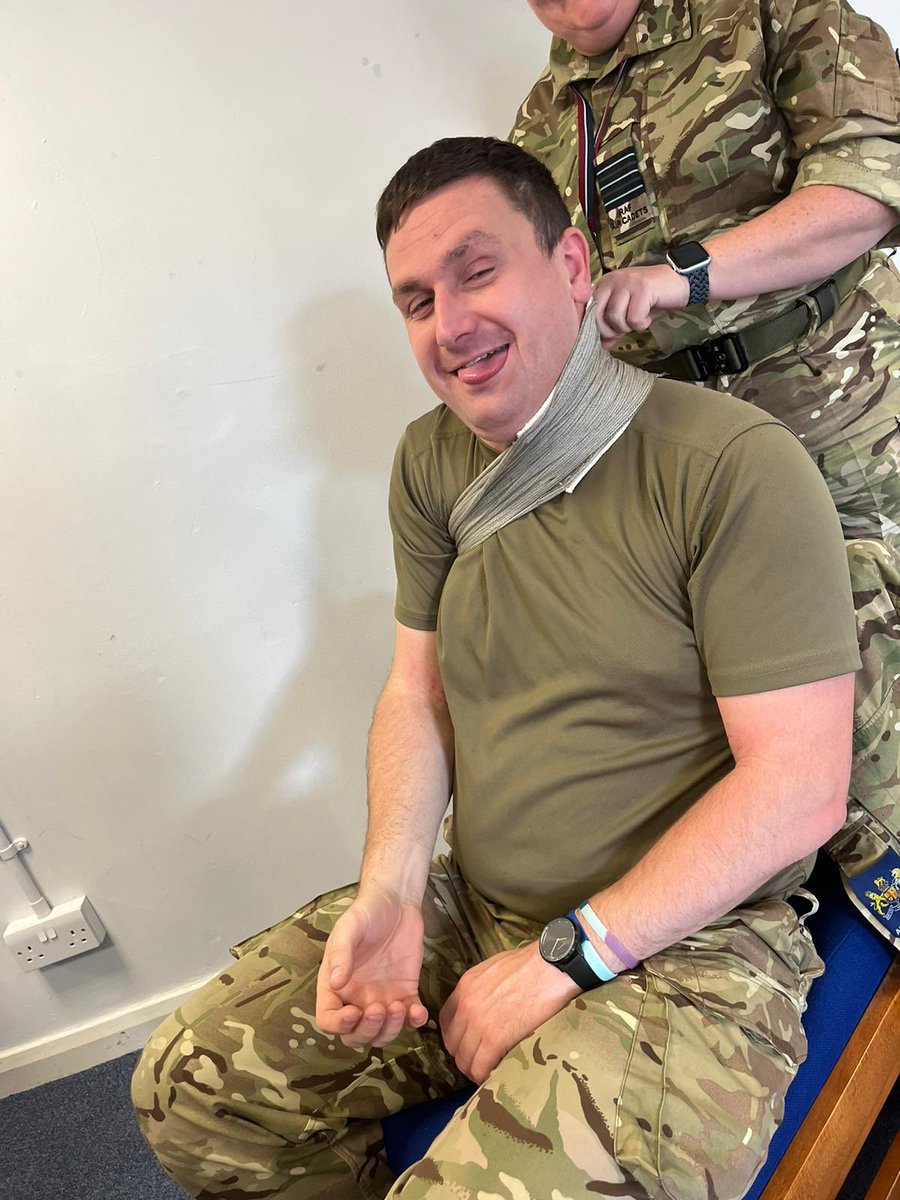 Today I joined 4 staff from the Wing to complete our Catastrophic Bleed training <a href="/RAF_Cosford/">RAF Cosford</a>, our thanks to <a href="/WandWAirCadets/">Wales & West Region</a> First Aid for the brilliant course! 
<a href="/wbwaircadets/">wbwaircadets</a>