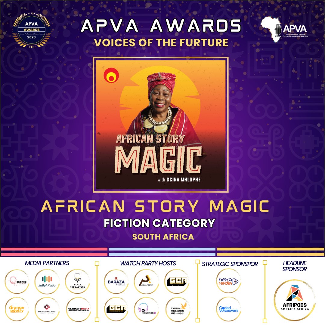 🎙️ Creating worlds with words! 📖 Bravo, African Story Magic, on winning Fiction Podcast of the Year! 🌠 APVAAwards AfricanStories

Here's to many more achievements! 🏆 APVAAwards2023'

#AwardsSeason #APVAawardsCelebration 
#APVAwardsNight#APVAAwards2023#APVAAwardsBuzz#