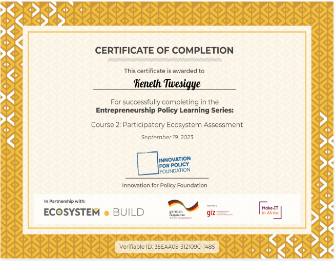 KenethT2018's tweet photo. My journey of championing #startup #policy #advocacy required a lot of #upskilling &amp; #continuous_learning @StartupUganda_  I just completed courses like #participatory_ecosystem_assessment. The course discusses 6-step process 2 assess an ecosystem... tap👇 https://t.co/SAQKsJ8wpO https://t.co/LUlfka0uea