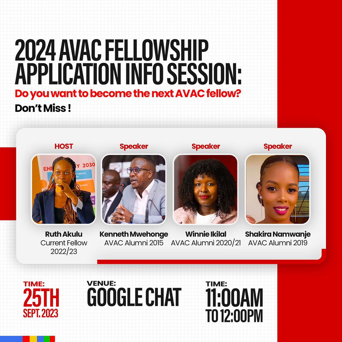 The AVAC Advocacy Fellows Program is now recruiting its 13th class and is looking for the next cohort of emerging and mid-career HIV & SRH advocates . To know more about the program and to answer all your questions, dont miss!!!! Link to the meeting meet.google.com/rda-eidj-jxa