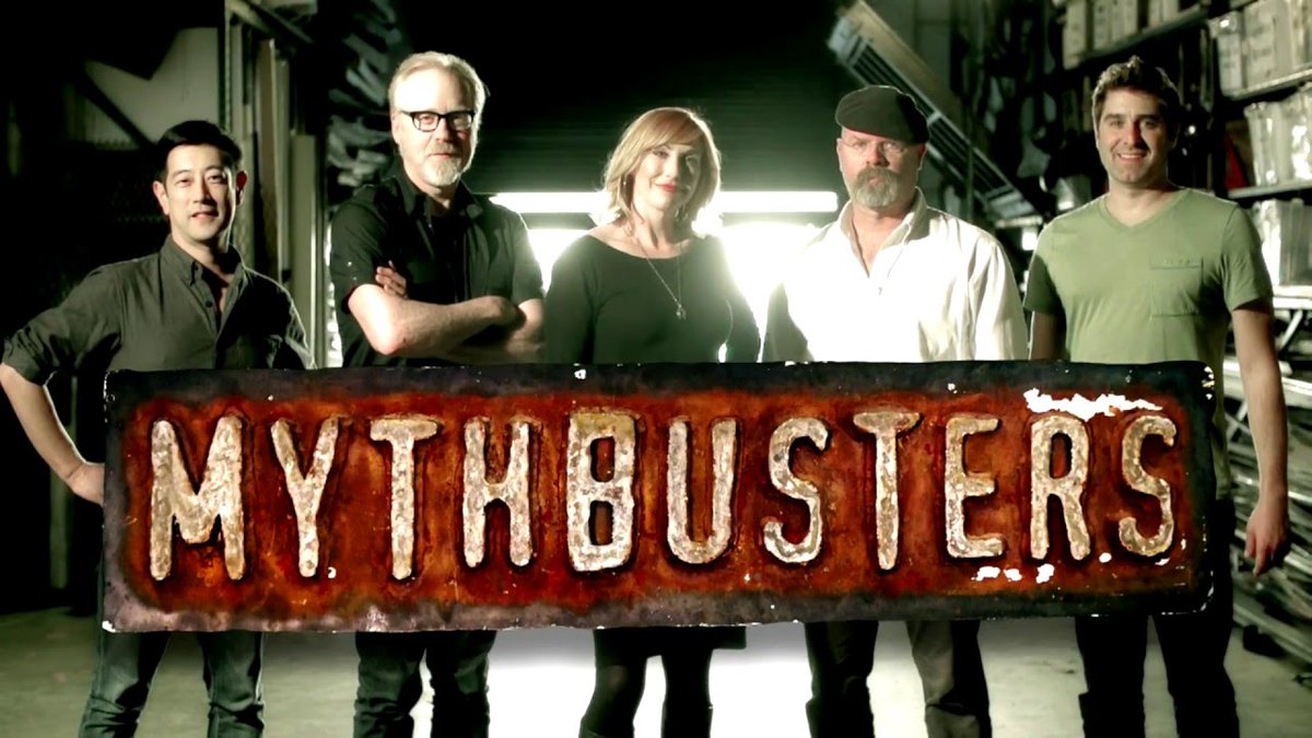 TVTango's tweet photo. 📺Today TV History: MYTHBUSTERS #MythBusters @MythBusters Premiered 2003 @Discovery Starring @donttrythis #JamieHyneman Joined Season 2: @KariByron @ToryBelleci, Joined Season 4: @grantimahara About https://t.co/WIpXoHOGQq https://t.co/og2DF5NE2h