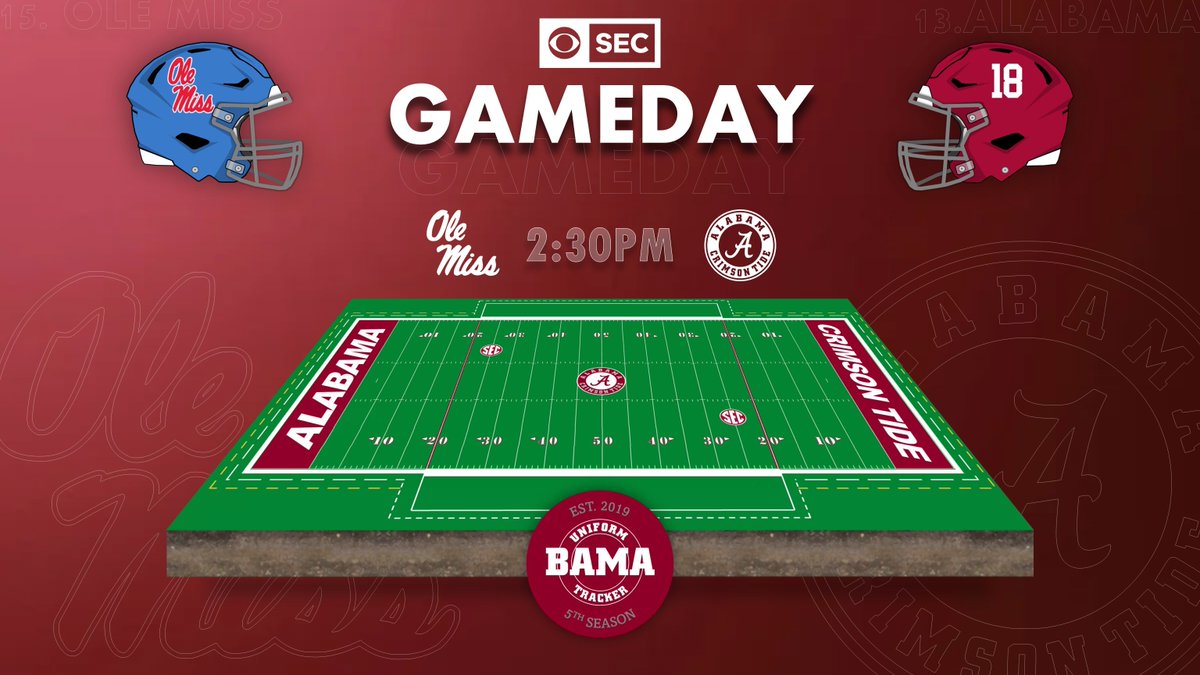 It is gameday in Tuscaloosa! Tide and Rebels at 2:30 on CBS.

#RollTide #BamaUniTracker