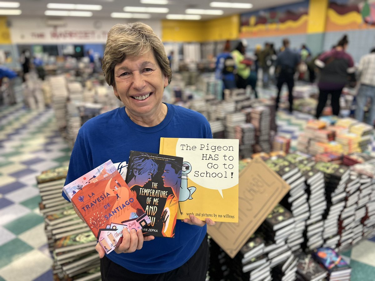 Books from <a href="/The_Pigeon/">The Pigeon</a> <a href="/brianzepka/">Brian Zepka</a> and <a href="/alexandratdiaz/">Alexandra Diaz</a> are just a few of the 40,000 books we are giving away today in Harlem.