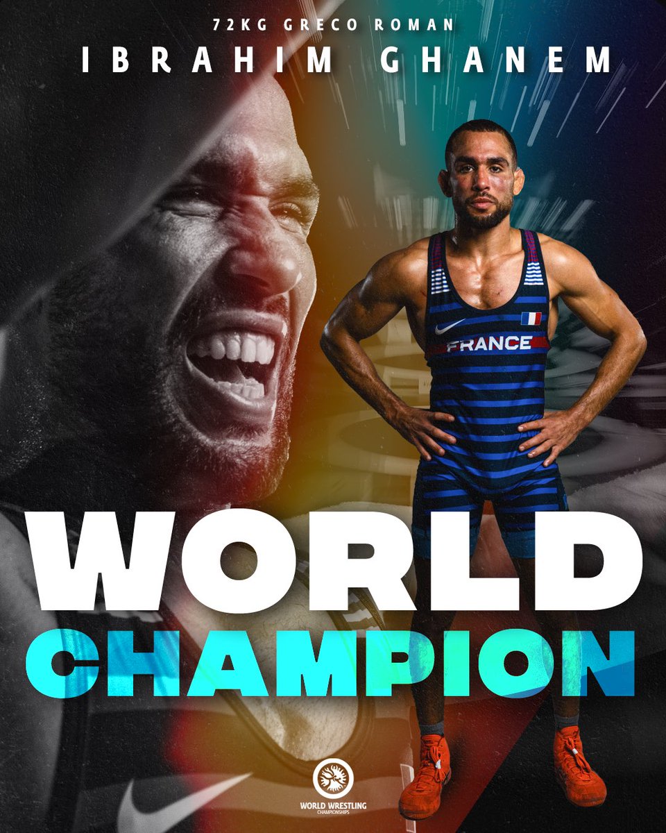 wrestling's tweet photo. Ibrahim GHANEM 🇫🇷 becomes the first French wrestler since 2014 to win a Greco-Roman world title. #WrestleBelgrade | @FFLutte https://t.co/vxXCEcNLCy