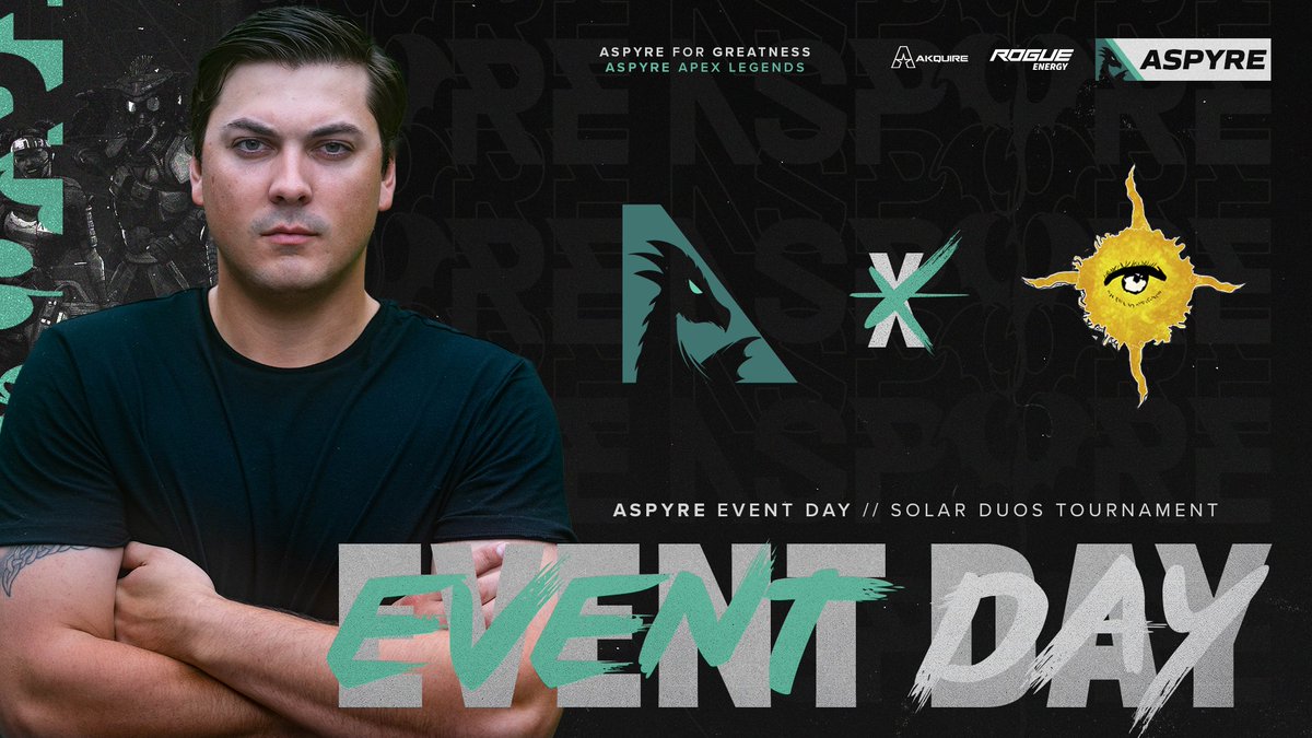 Aspyre_Ent's tweet image. 🟢APEX LEGENDS EVENT DAY🟢

Today, we will have 2 teams competing in the Solar Duos Tournament hosted by @Solar_Equinoxx‼️

Team 1: 
🐉@Nickel_TV
🐉@Houndoom_Twitch

Team 2:
🐉@MeyousicEnt
🔄@Lil_Chopper121

🕗: 8:00 PM EST
📺: Twitch.tv/SolarEquinoxx

#ApexLegends🛡️ #Esports🎮…