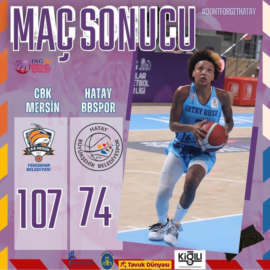 📷🏀 Ekibimiz, Kadınlar Basketbol Süper Ligi 3. hafta karşılaşmasında deplasmanda Ç.B.K Mersin Yenişehir Belediyesi'ne 107-74 mağlup oldu. #HatayWomenBasketball