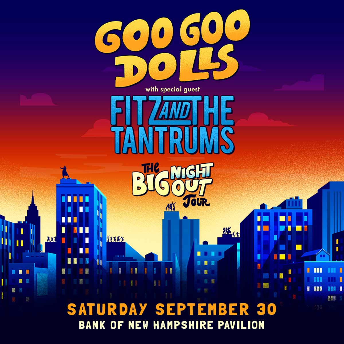 BankNH Pavilion (@banknhpavilion) on Twitter photo 🎵Name🎵 a better lineup than <a href="/googoodolls/">Goo Goo Dolls</a> and <a href="/FitzAndTantrums/">Fitz & The Tantrums</a> at the Pavilion!
Don't miss The Big Night Out Tour live in Gilford!
Grab your tickets today! 🎟 bnhp.us/2x3
Part of the <a href="/Eastern1932/">Eastern Propane & Oil</a> 2023 Concert Series 🎵Name🎵 a better lineup than <a href="/googoodolls/">Goo Goo Dolls</a> and <a href="/FitzAndTantrums/">Fitz & The Tantrums</a> at the Pavilion!
Don't miss The Big Night Out Tour live in Gilford!
Grab your tickets today! 🎟 bnhp.us/2x3
Part of the <a href="/Eastern1932/">Eastern Propane & Oil</a> 2023 Concert Series