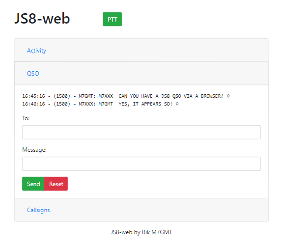 HamImports's tweet image. Today I attempted to answer the question &quot;Can you have a #JS8 QSO via a browser?&quot;

#HamRadio #AmateurRadio