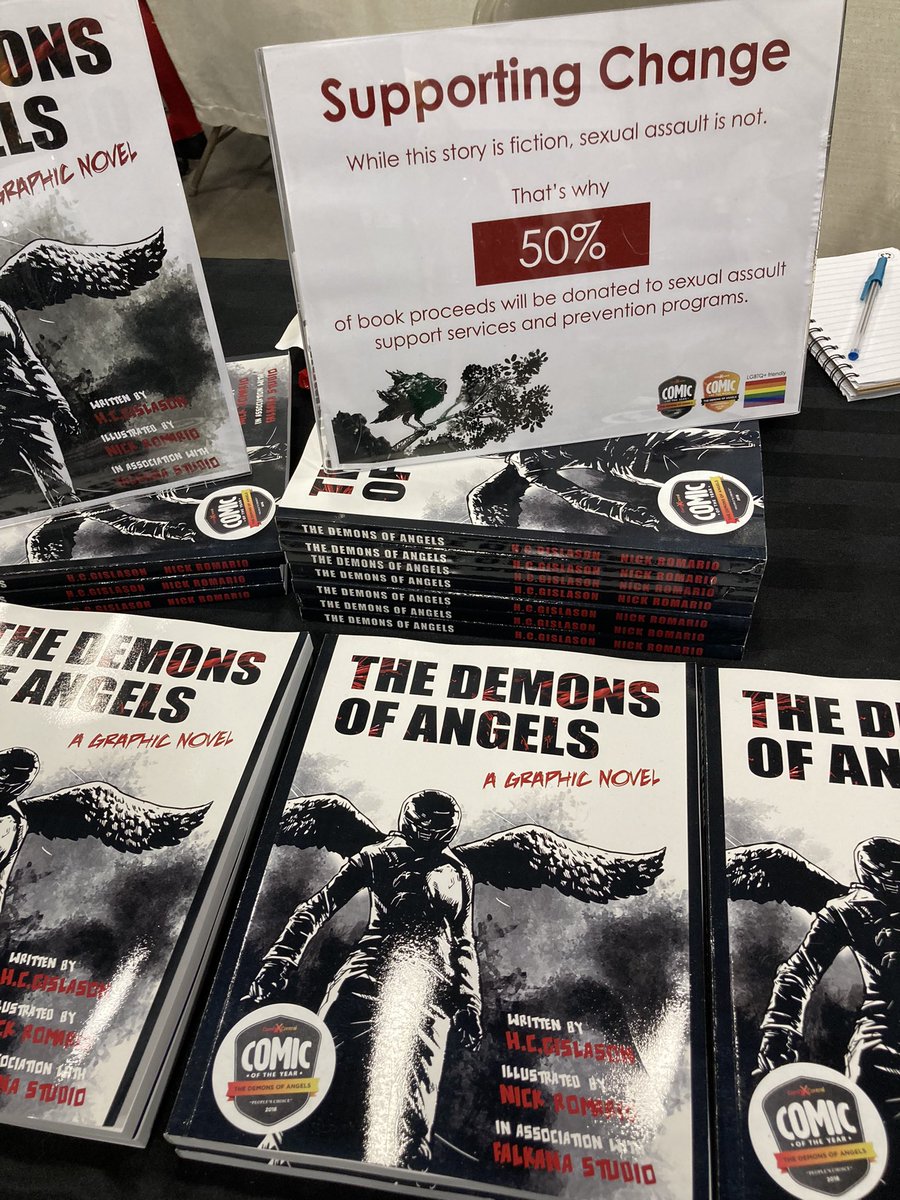 h_gislason's tweet photo. Hey Regina, come check out the @SaskExpoRegina at the trade centre today & tomorrow! Pick up a limited edition copy of the #DemonsOfAngels about a female vigilante who kills rapists. #yqr https://t.co/MM37WcKxUA