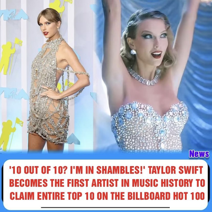 AnabelKnight99's tweet photo. If @taylorswift13 were a man in this patriarchal world, she’d have 11 songs on the top ten. 😤 https://t.co/QJTRWQOmKh