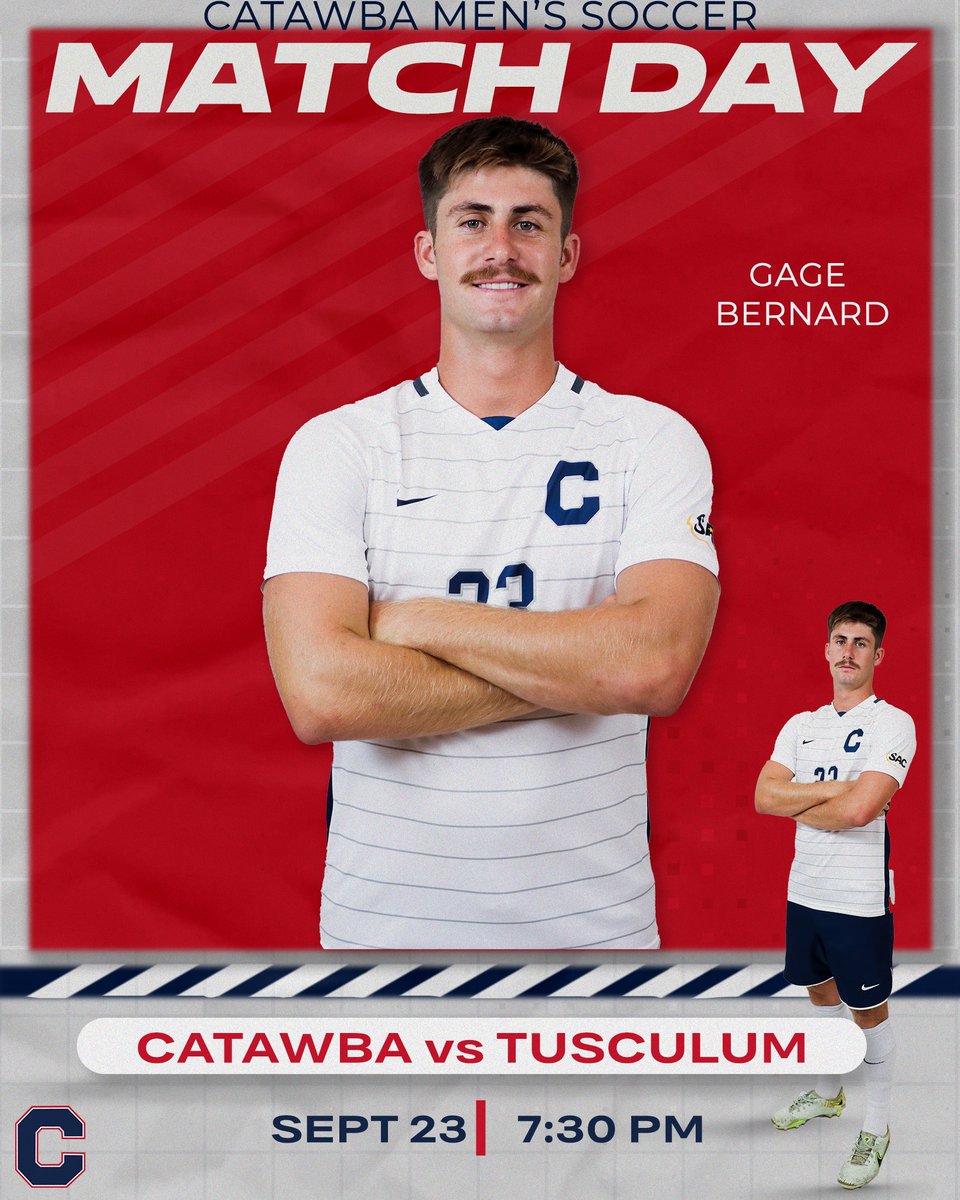 Gameday for <a href="/Catmsoc/">Catawba Men's Soccer</a>! 

Back under the lights tonight at Frock Field

🆚 Tusculum  
⏰ 7:30 PM
📊 tinyurl.com/3mp8f4u3
🎥 tinyurl.com/mt4uprfp