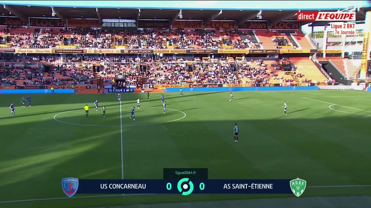 lachainelequipe's tweet photo. 📺⚽️ C'est parti pour le match de 7e journée entre l'US Concarneau et l'AS Saint-Etienne ! 

Le direct en clair sur la chaine L'Equipe : https://t.co/4aKX3vuX6w

#lequipeL2 https://t.co/szkoviuqQH