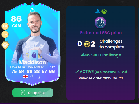 FutMerkez's tweet photo. 🟥🟦 Kırmızı-Maviler Kadro Kurma Görevi
ve
🏴 James Maddison POTM SBC
83 ve 85 kadro istiyor.
#MadReady #EAFC24 #FC24 https://t.co/BGi3j9X6bs