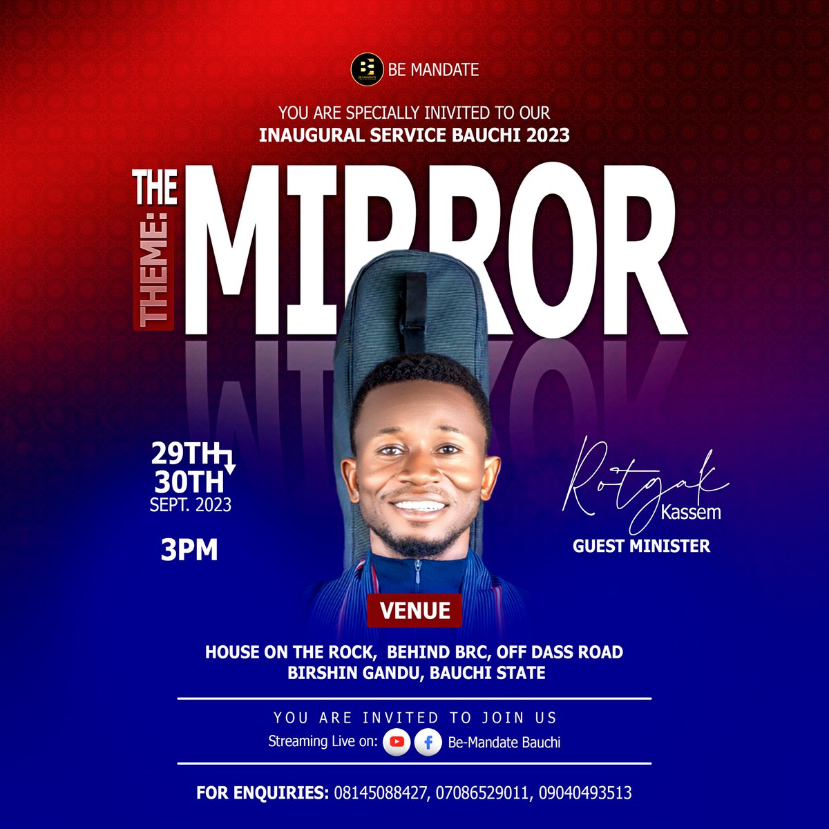 BeMandateBauchi's tweet photo. MEET THE MINISTERS: Minister Rotgak Kassem is a musical marvel, talented praise leader and guitarist, whose gift can transport listeners, to a realm of worship and prayer. Honored to have him join us for this special event. #BEMandateBauchi #InauguralService #BeMirrored #RHI https://t.co/M8swaCokmp
