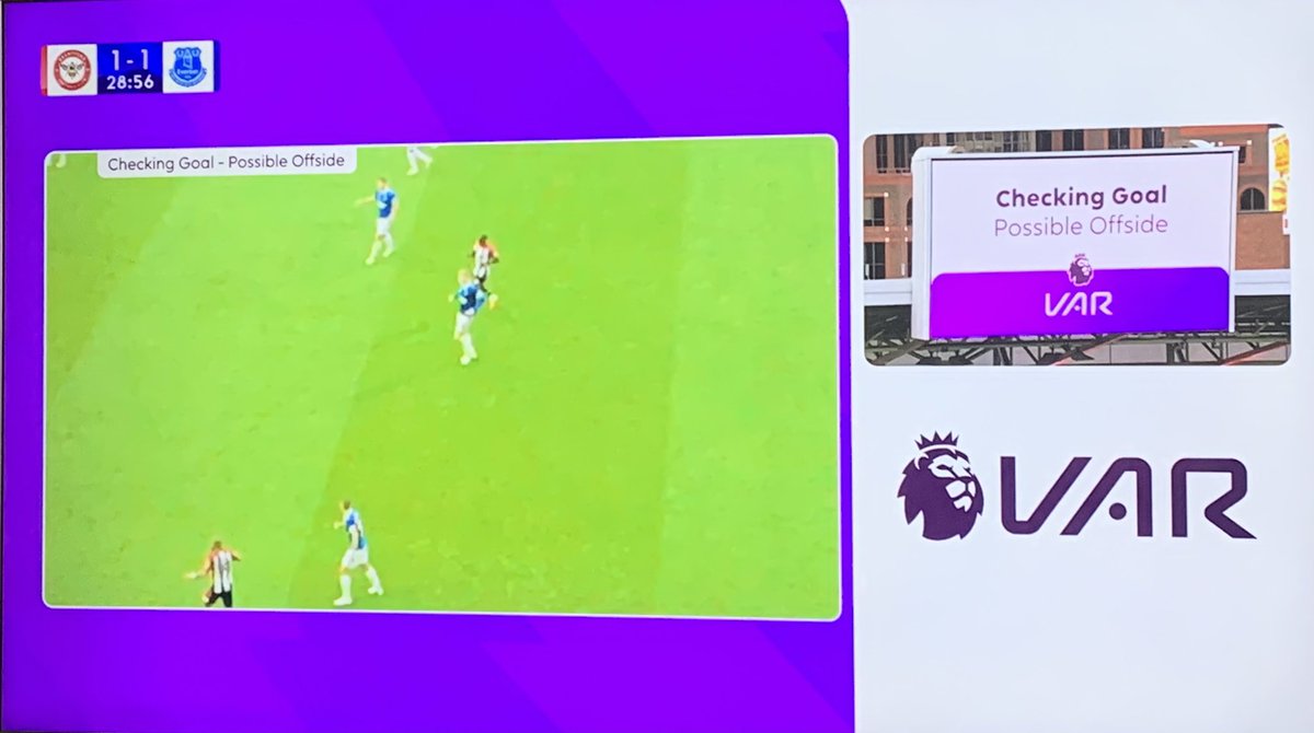 VAR 1: “Looks offside. Let’s disallow it.”

VAR 2: “Clear and obvious. No goal.”

VAR 1: “Hang on, isn’t that an Everton kit?”

VAR 2: “So it is. Better find a different angle.”