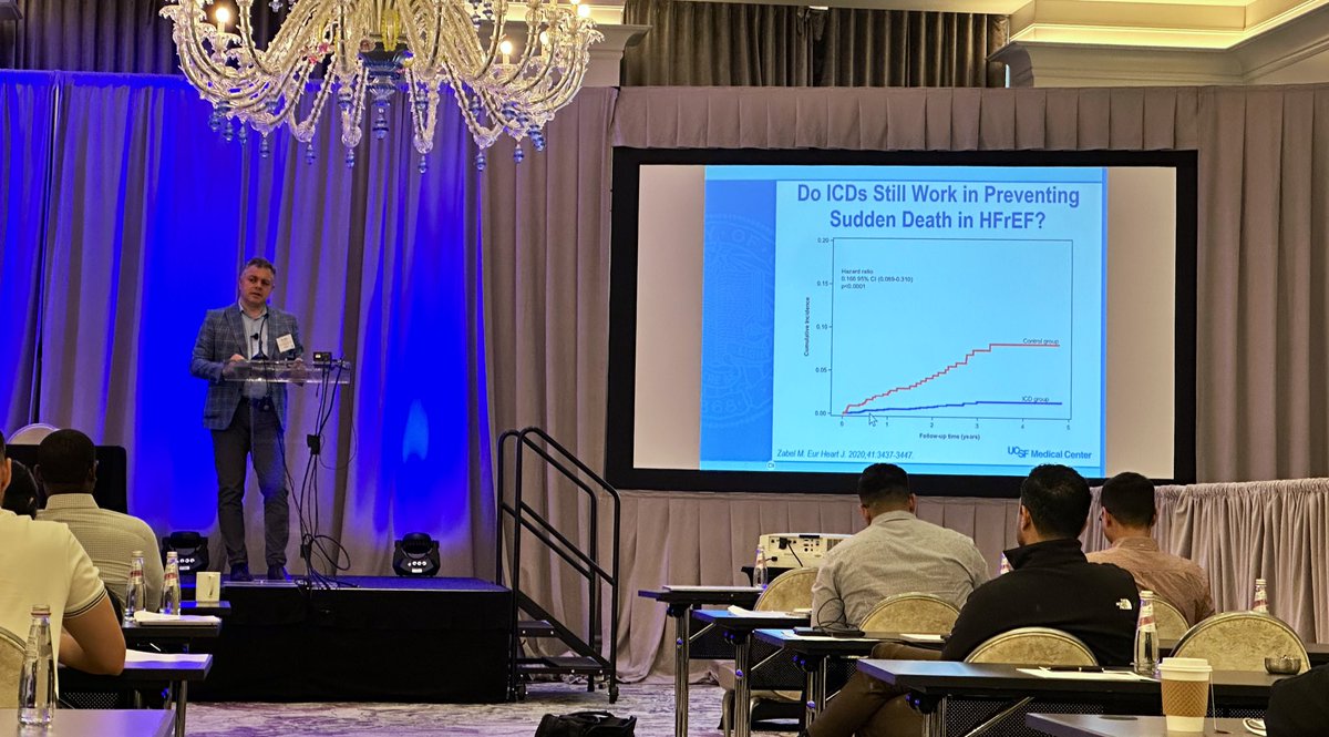 @AshrithGuhaMD @JerryEstepMD @DhariniRamu @AbbottCardio @LiviuKlein delivering a fantastic talk on SCD risk assessment in chronic HF @AbbottCardio