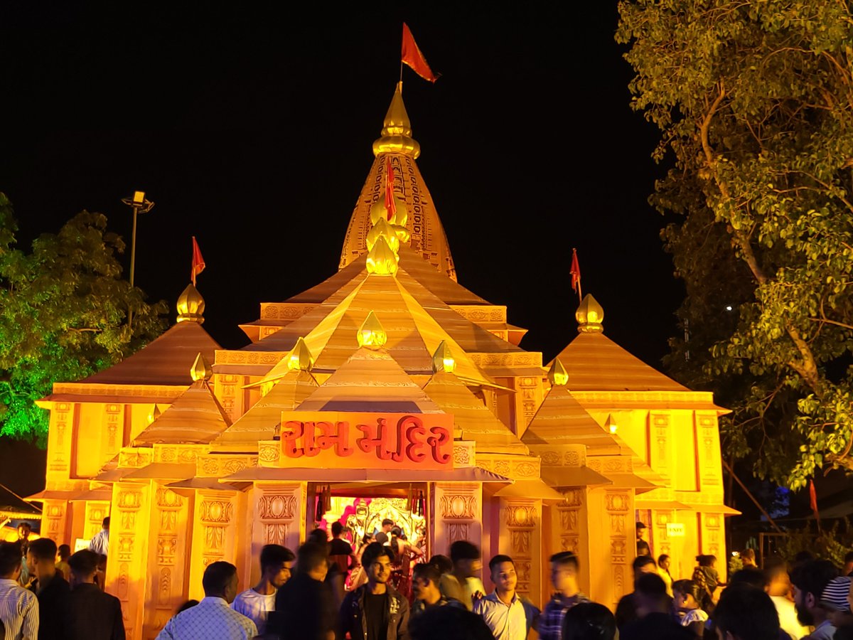 Ram Mandir theme Ganesh Pandal at Bhatlai village, near Hazira, Surat, Gujarat. 10 km from my village. 
#JaiGanesha 
#जय_श्रीराम‌‌ 
#Ganesh2023