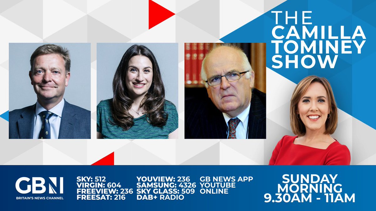 🚨Don't miss The @CamillaTominey Show, tomorrow from 9:30am: 🔵 @cmackinlay 🔴 @lucianaberger 🟡 @wendychambLD ➕ Former Mi6 Chief, Sir Richard Dearlove ➕ Daniel Kawczynski 🗞️ @DavidPBMaddox reviews the papers