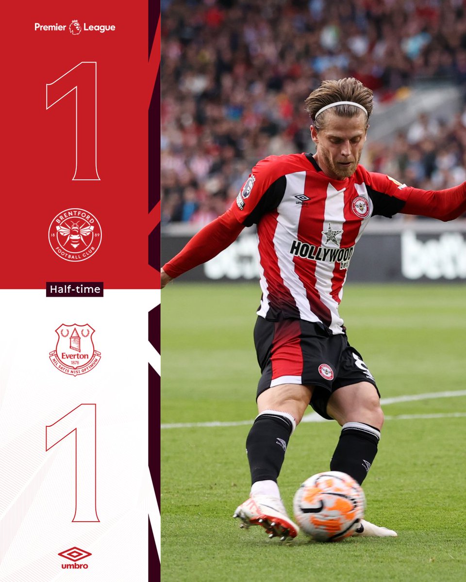 BrentfordFC's tweet photo. Level at the midway point ⚖ https://t.co/hawD2blxXj