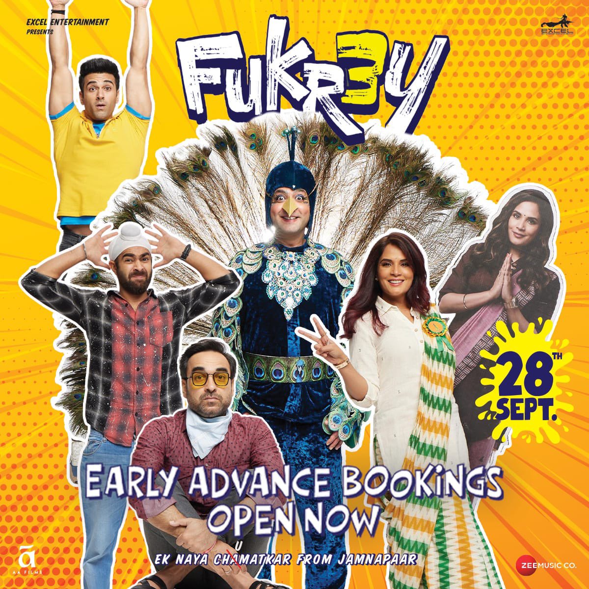 varunsharma90's tweet photo. Khul Gayi Bhaiiiii Khul Gayiii Early Advance Booking Khul Gayi!😍 Book your Tickets Now!❤️💫
 #Fukrey3 Releases in 28th September  #5DaystoFukrey3 

https://t.co/gUhAZ2cXn6

@PulkitSamrat @OyeManjot @TripathiiPankaj @RichaChadha @MrigLamba @excelmovies @ritesh_sid @FarOutAkhtar @vipulhappy #AmalenduChaudhary @j10Kassim @vishalrr @chouhanmanoj82 @AAFilmsIndia @ZeeMusicCompany