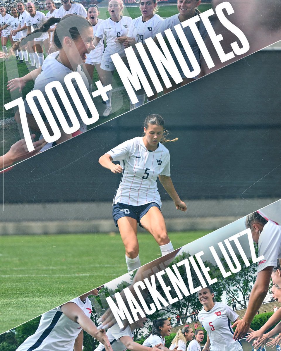 DaytonWSoccer's tweet photo. After Thursday nights win against Davidson fifth-year Mackenzie Lutz has reached 7010 career minutes!

She is now ranked 6th in career minutes in program history ‼️‼️ 

#UDWSOC //@mackenzie_lutz6 https://t.co/HGUu0zSk1m