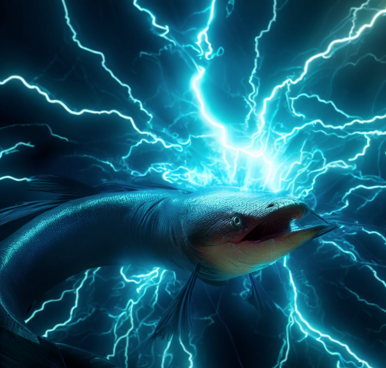 DidYouRlyKnow's tweet photo. Electric #eel can produce a shock of up to 600 #volts! Charge is produced by around 6,000 specialised cells (0.15 volts/cell), called #electrocytes, which are lined up in sequence, but when each is discharged simultaneously the electric eel can produce a greate shock.
#funFacts https://t.co/K6rjF9OONq