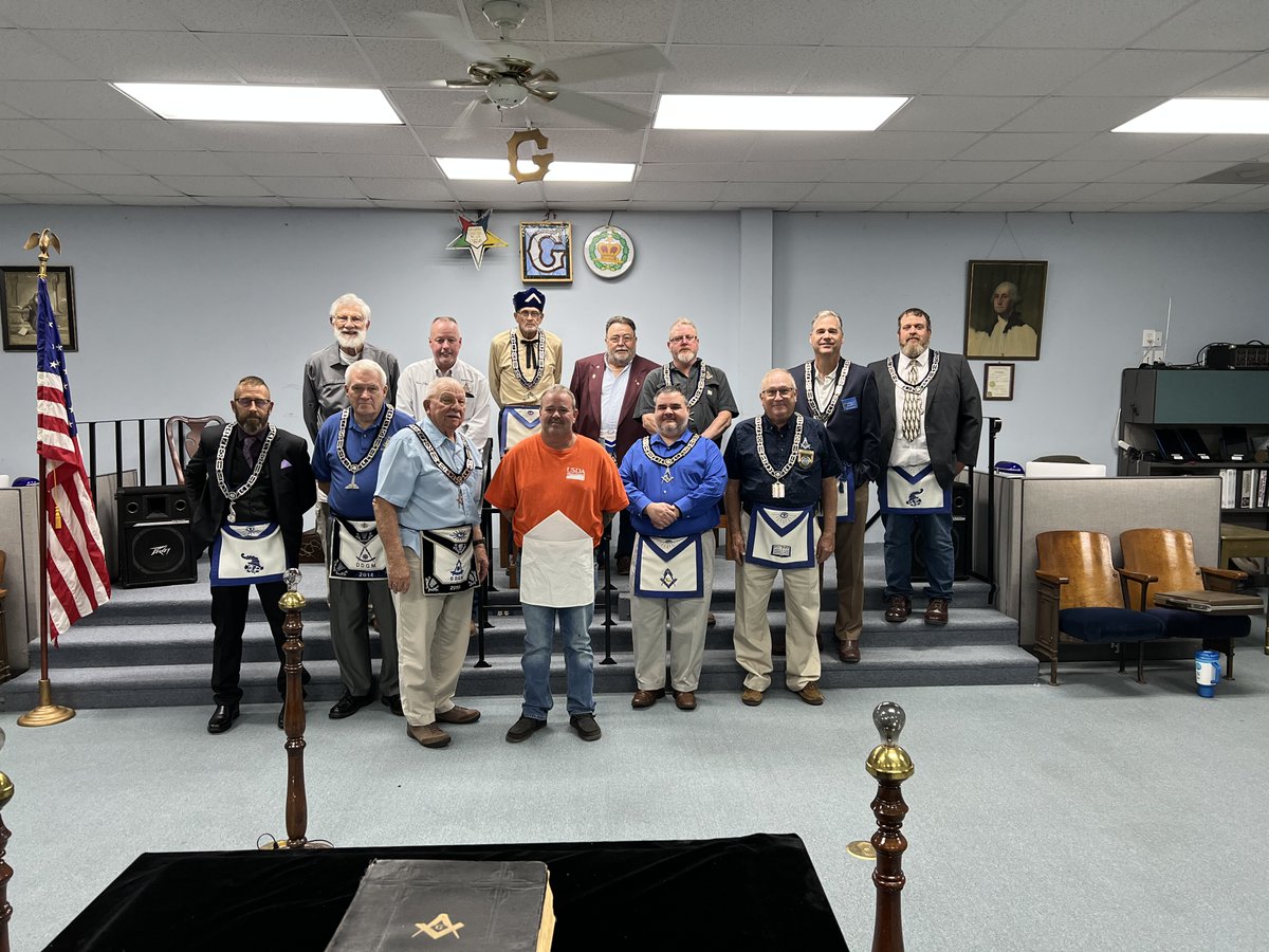 Brother Roger Ted Burdeshaw II was initiated an Entered Apprentice this morning. Our thanks to the visiting Brethren for the conferral assistance.