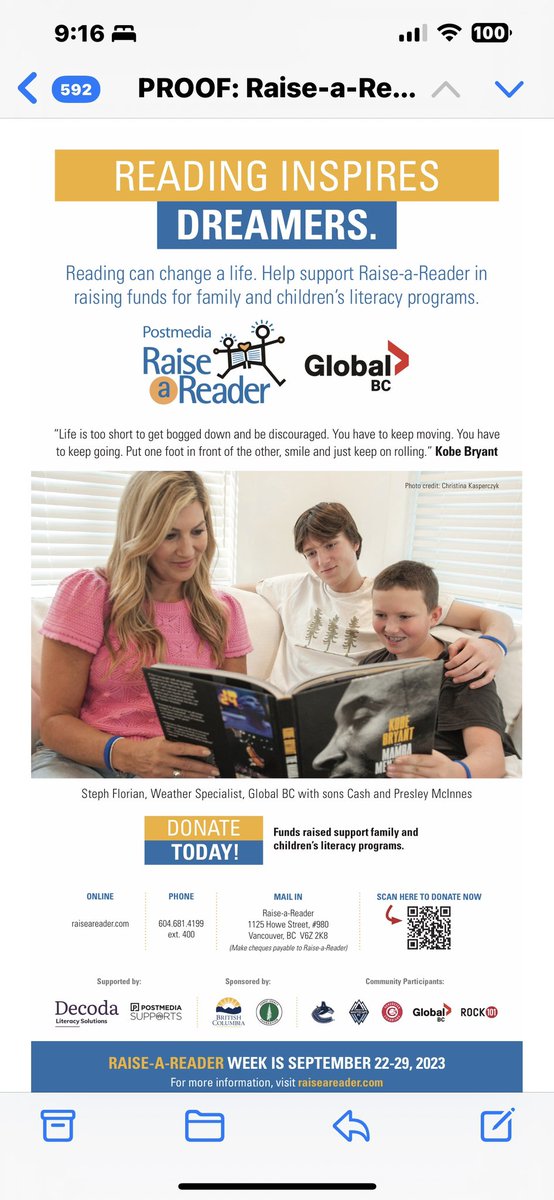 StephFlorianTV's tweet photo. Happy Raise - a -Reader week! Thrilled to help support and empower kids to read and the importance of childrenโs literacy ๐ donate today @RARVancouver #RARVan @GlobalBC_Comm @VancouverSun https://t.co/O3egWrN5NT https://t.co/OPHob8NTqX
