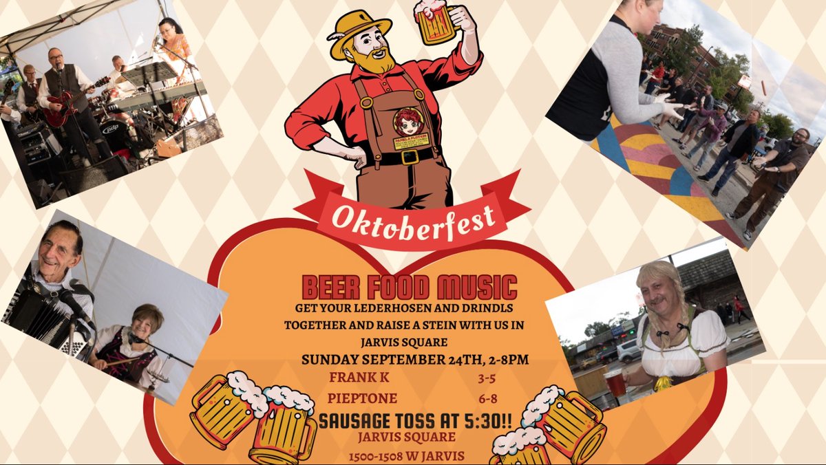 Plans for tomorrow? Might we suggest the following.....
1/ 10:00am Join Turn Up The Volume for a pop-up dance party!
2/ 11am ish Brunk at R Public House
3/ 1pm ish Nap time
4/ 3pm Come back to the square for our Oktoberfest celebrations. Be sure to sign up for the Sausage Toss!