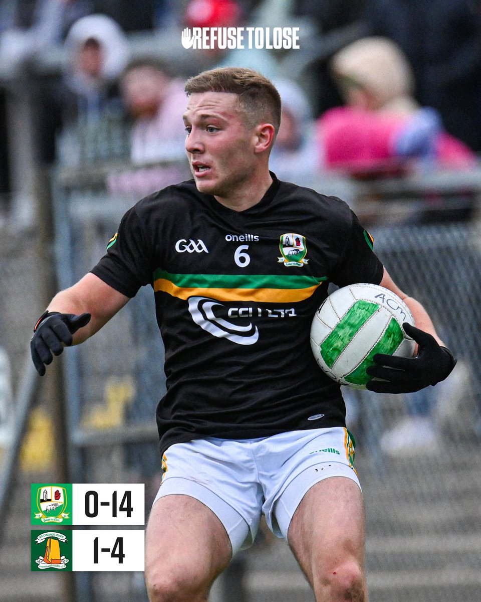 TyroneGAALive's tweet photo. Connollys of Moy Senior Football Championship R1 (Full Time)

Éadan na dTorc 0-14 (14)
An Charraig Mhór 1-4 (7)

Edendork secure their place in the Connollys of Moy Senior Championship Quarter Finals. 

#RefuseToLose https://t.co/YYRFdV89tA