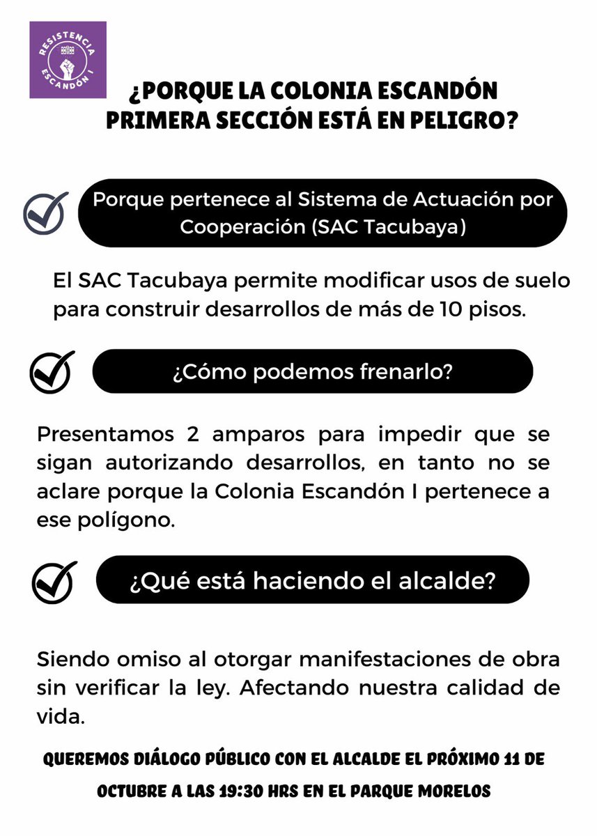 Patioprogreso's tweet photo. Hoy salimos varios vecinos a informar sobre el preocupante desarrollo inmobiliario que está ocurriendo en la colonia Escandon.

Queremos diálogo público con el alcalde @mauriciotabe https://t.co/hZheT1PJ34