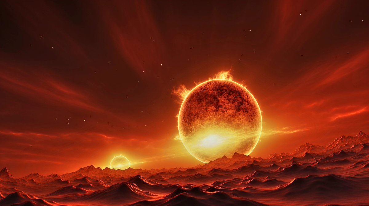 MoonsTemple's tweet image. Love this challenge idea! 
Many star systems are thought to be binary, so this would be my result.
#binarystar #astronomy