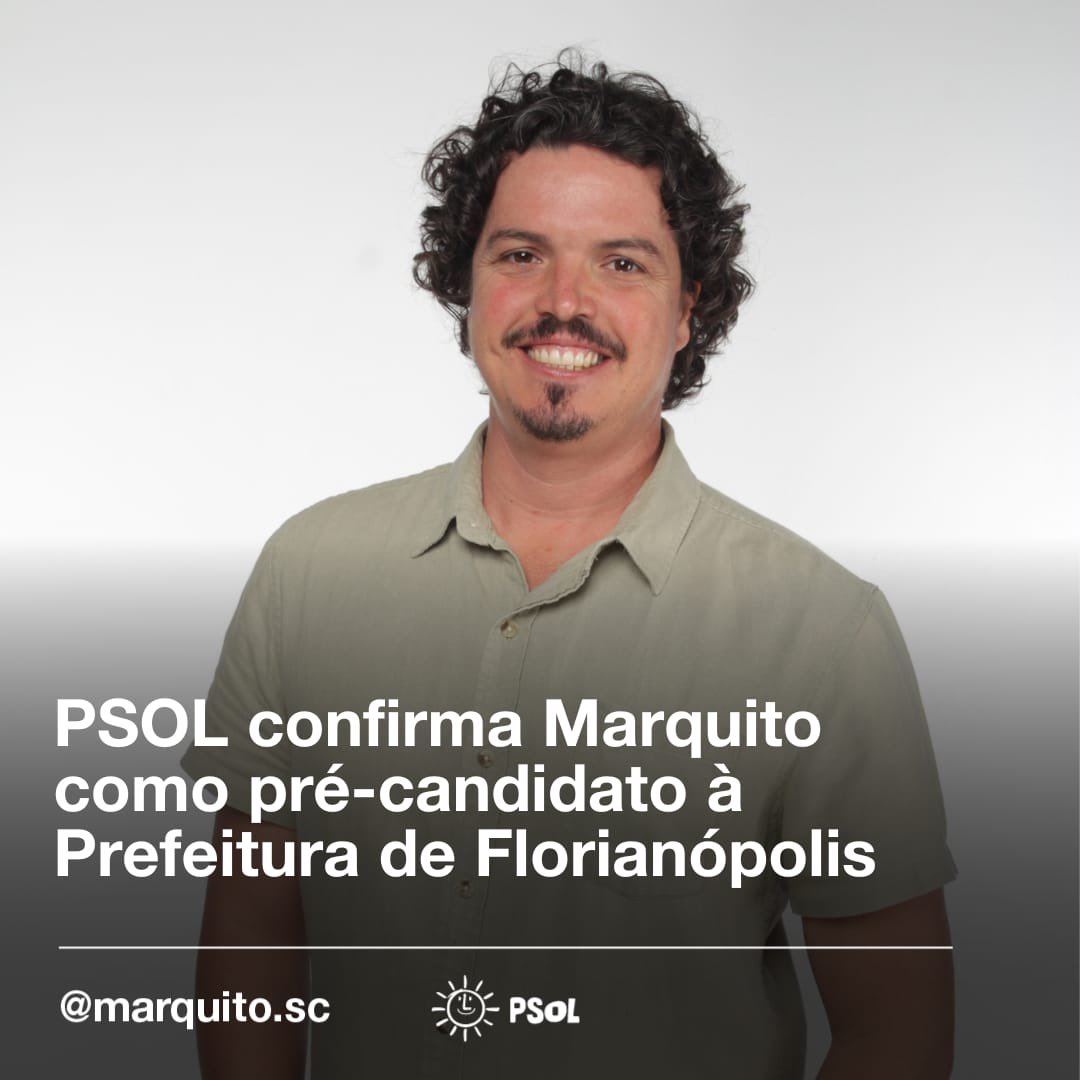 EcoMarquito's tweet photo. O PSOL oficializou hoje a minha pré-candidatura à Prefeitura de Florianópolis. Além da confirmação do meu nome por unanimidade, o partido decidiu buscar construir a maior frente de esquerda possível, com o objetivo de ganhar a eleição do executivo municipal. #floripa https://t.co/etqiUbebdu