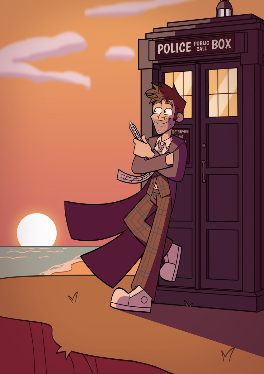 WOW! What an amazing trailer! What did you guys think? You hyped? I'm  hyped. Here's a 14th Doctor poster I did! #doctorwho #davidtennant  #fourteenthdoctor @bbcdoctorwho, image size:848x1200